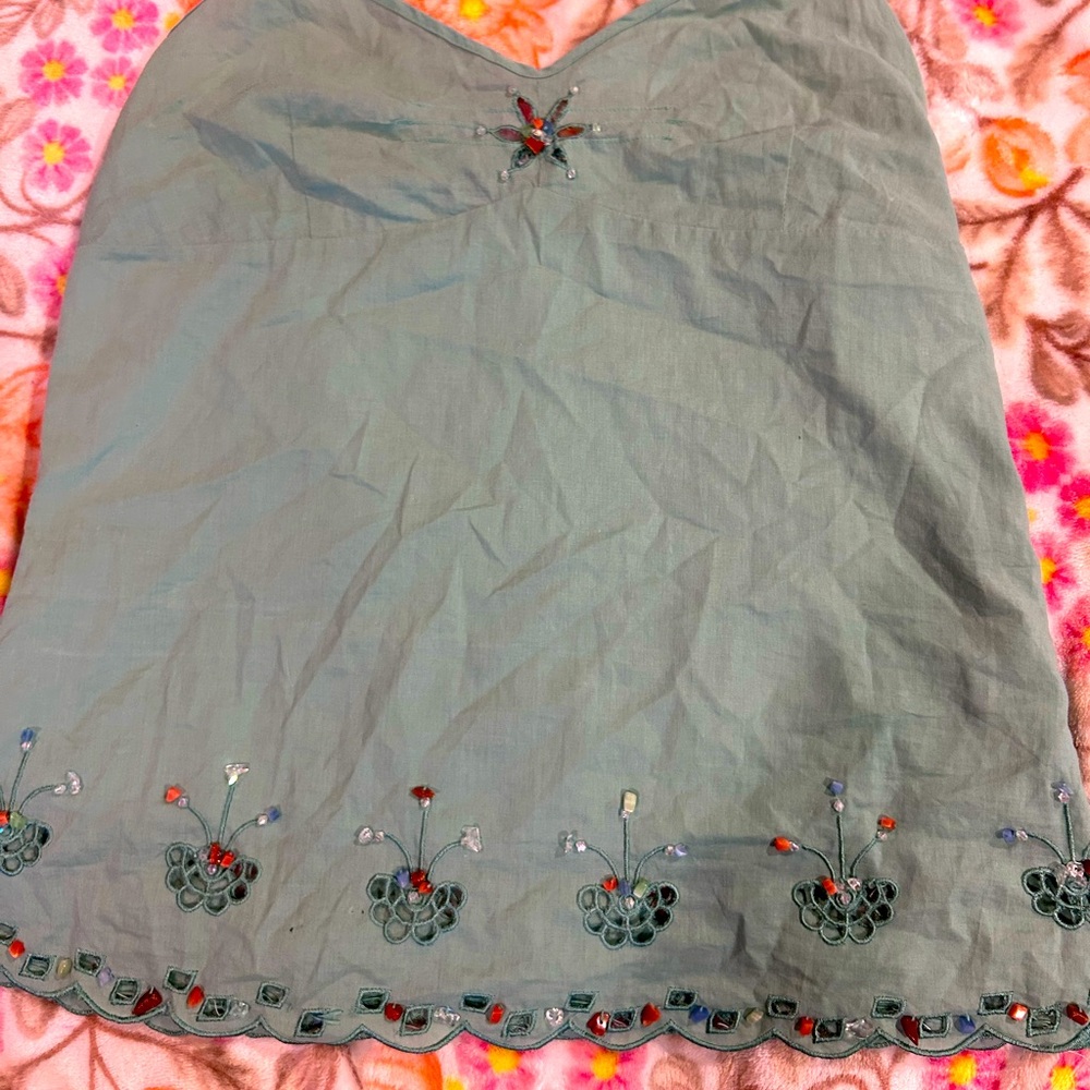 Blue crystal embroidered shirt ✨✨
